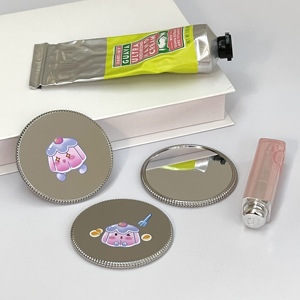 Custom Logo Mini Metal Pocket Mirror Cute Portable Compact Design For Women Modern Style Makeup Travel Gift