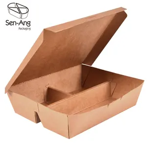 SenAng07 Good Quality Fast Packaging Meal Takeaway With Compartment Takeway Insulated Paper Food Box