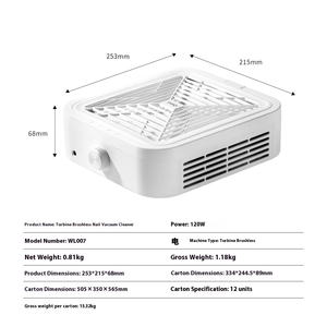 Aspirateur à poussière pour ongles sans balais 120W Turbo, 30000 tr/min, forte aspiration, ABS blanc, carré, 220V, machine de manucure pour salon - Product Image 4