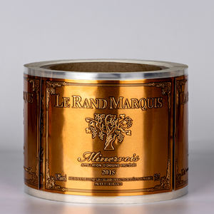 Rouleau d'étiquette de vin en aluminium gaufré noir et or personnalisé de luxe pour bouteille de vin - Product Image 4