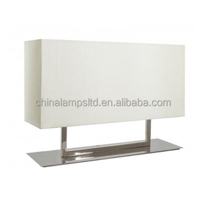 Lampe de table LED moderne 13 watts avec finition nickel brossé, grande taille, pour canapés, chambres d'hôtel et salons, abat-jour en métal - Product Image 6