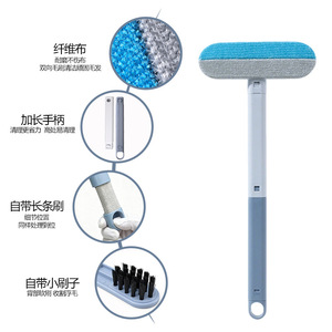 Brosse multifonctionnelle à long manche pour enlever les poils d'animaux, outil de nettoyage pour chats et chiens avec brosse et bande intégrées - Product Image 1