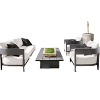 Ensemble de canapés d'extérieur de luxe en alliage d'aluminium moderne, écologique, imperméable, durable et de haute qualité pour villa, hôtel, parc, appartement