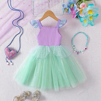 Robe de princesse sirène pour filles, robe tutu à paillettes, costume de fête d'anniversaire, cosplay, robe de demoiselle d'honneur, vêtements pour enfants, vente en gros