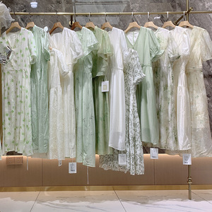 Liquidación Final: Vestidos de Diseñador de Alta Gama para Mujer, Ropa de Guangzhou Thirteen Lines, Descuento por Exceso de Inventario, Vestidos <span class=keywords><strong>Midi</strong></span> Lisos Teñidos - Product Image 2