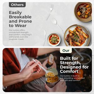 Đồ dùng ăn một lần làm từ CPLA phân hủy sinh học, không dùng nhựa, thân thiện với môi trường, gồm dao, dĩa, thìa, nhiều kích cỡ khác nhau - Product Image 4