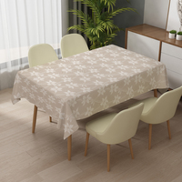 Nappe rectangulaire résistante à la chaleur RNPT, motif floral gris, en PVC, facile à nettoyer, nappe moderne pour salle à manger, événements en plein air
