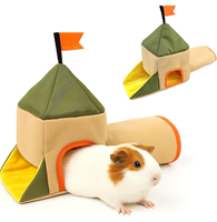 Petit refuge pour animaux de compagnie et maison de jouets pour hamster et cochon d'Inde Tunnel de maison en polyester réutilisable écologique Aménagement paysager
