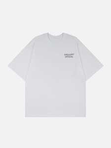 <b>White</b> Oversized Men T Shirt Short Sleeve O Neck 100% Cotton Letter Printed Knitted Tee Casual Streetwear - Product Image 1