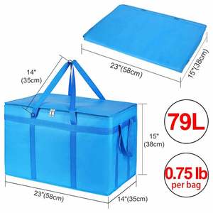 Sac isotherme bleu de grande capacité, nouvelle arrivée 2023, réutilisable, non tissé, sac de pique-nique isotherme pour voyage, sac isotherme personnalisé - Product Image 2