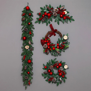 พวงหรีดหวายตกแต่งคริสต์มาสคุณภาพสูง DAMAI สำหรับแขวนประตู ตกแต่งฉาก ประดับต้นไม้ และพวงมาลัยแขวน - Product Image 2