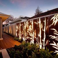 Écran en acier Corten à motif personnalisé, découpé au laser, pour aménagement paysager, écran mural en Corten avec trou lumineux