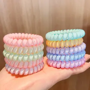 Frauen Mädchen New Jelly Color Telefon Draht Haar gummis Sweet Plastic Rubber Band Lady Elastic Zubehör