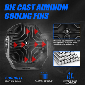 Đèn sương mù 7 inch 80W màu hổ phách dành cho địa hình, 2 chế độ, có đèn viền vàng 15600LM, chiếu sáng điểm cho xe tải, xe Jeep, ATV, UTV - Product Image 6