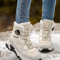 Chaussures d'hiver pour couples, doublées de polaire, rembourrées, chaudes, antidérapantes, résistantes à l'usure, style hiver nouveau.