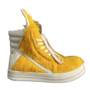 Nuovi Stivali Invernali da <span class=keywords><strong>Donna</strong></span> Ro Guangzhou Casual Fashion High-Top <span class=keywords><strong>Gialli</strong></span> con Suola Spessa Punta Tonda Triangolo Rovesciato e Chiusura con Lacci - Product Image 5