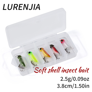 LURENJIA Lot de 5 leurres de pêche rigides, type Minnow flottant, imitation insecte, corps détachable, coque souple, 38mm 2.5g - Product Image 6