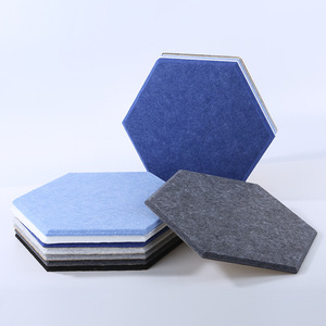 Diseño de suelo insonorizado personalizado para apartamentos de hotel modernos-Paneles insonorizados hexagonales de poliéster absorbentes de sonido 100% - Product Image 4