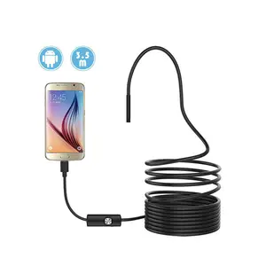 Endoscópio sem fio para smartphone 8mm, lente 8led luzes ip67 à prova dágua boroscópio micro usb câmera de inspeção