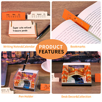 Bloc-notes 3D à détacher avec les monuments de Venise, souvenir touristique, calendrier, bloc-notes de bureau architectural