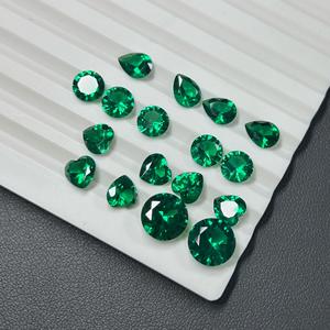 Forme de coeur 5x5mm à 15x15mm Nano pierre précieuse verte synthétique pour la fabrication de bijoux de luxe - Product Image 6