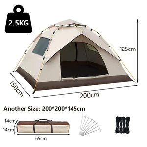 Carpa de Camping Familiar para <span class=keywords><strong>3</strong></span>-4 Personas, <span class=keywords><strong>Oxford</strong></span>, Una Habitación, Apertura Automática en <span class=keywords><strong>3</strong></span> Segundos, 200x150cm, Impermeable para las Cuatro Estaciones - Product Image 6