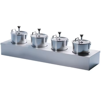 Heavybao Commercial En Acier Inoxydable 5L * 2 Distributeur De Sauce Chaude Pompe À Fromage Ronde pour Buffet Hôtels Et Restaurants
