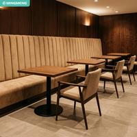 Meubles personnalisés pour restaurants, hôtels et cafés, table en bois massif avec base en métal, chaise en bois, banquette longue en cuir PU
