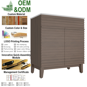 Set Moderno di Mobile <span class=keywords><strong>Bagno</strong></span> Autoportante, Pronto per la Consegna Locale negli USA, Ecologico, Facile da Montare, <span class=keywords><strong>Arredo</strong></span> <span class=keywords><strong>Bagno</strong></span> per Casa - Product Image 1