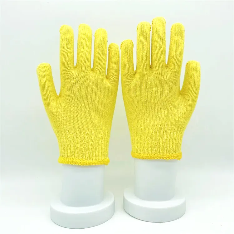 Cheap Hands Plain Wear-resistantYellow Knitted Cotton Working Gloves