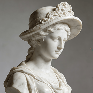 Sculture Eleganti di Donne in Marmo Personalizzate, Sculture di Donne con Cappello in Stile Britannico <span class=keywords><strong>per</strong></span> Decorazioni Esterne - Product Image 5
