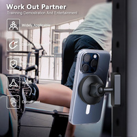 Support magnétique pour téléphone de sport 360° °   Support de téléphone magnétique pliable rotatif N52 pour voiturette de golf, équipement de fitness, moto