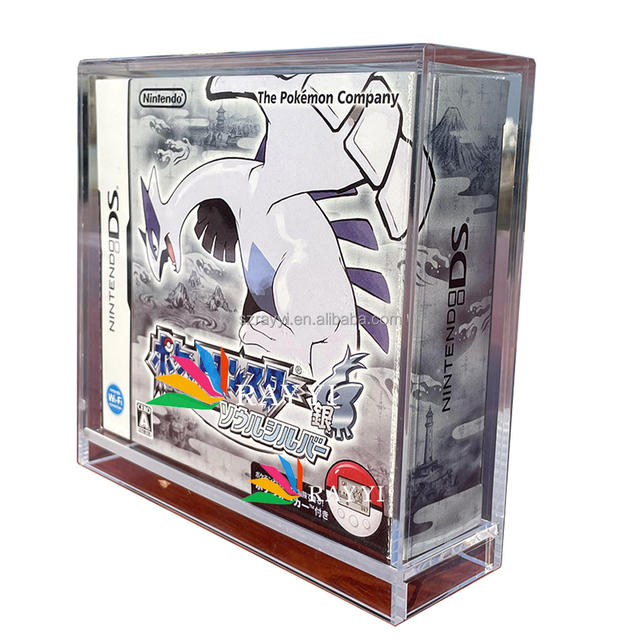 RAY YI Nintendo DS Protective Display Case Large Acrylic Big Box for Pokemon SoulSilver Polished Plastic Material