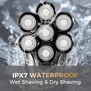 Tondeuse à barbe professionnelle rotative magnétique 7D, <span class=keywords><strong>rasoir</strong></span> électrique multifonctionnel pour homme, lavage complet du corps, étanche IPX7 - Product Image 3