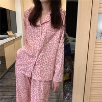 Nouvel ensemble de détente printemps/été pour femme : haut à col chemise en polyester et terylène double face, pantalon et cardigan à manches longues, vêtements de nuit