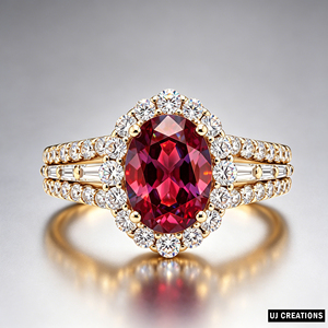 Women's S925/10K/14K/18K Gold Oval Cut Gemstone <b>Ring</b> with Pave Diamond Accents Luxury Engagement <b>Ring</b> 14k Gold Plated - Product Image 4