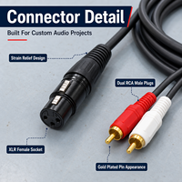Câble audio FLYROYAL OEM RCA vers XLR, double RCA mâle vers connecteur XLR, fournisseur personnalisé pour système de mixage et d'enceintes