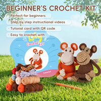Kit de Crochet DIY Gorille Singe Cartoon Fait Main pour Débutants, Fil Simple, Idéal pour Décoration Maison, Ornement ou Cadeau - Vente en Gros