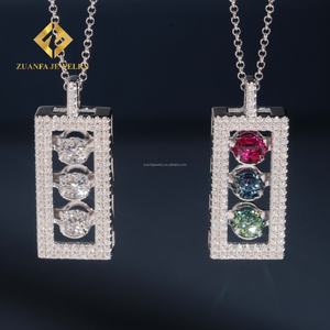 ชุดจี้เพชรแบบฮิปฮอปสุดเก๋สำหรับ925เครื่องทดสอบเพชรแบบพาสเมอร์ยอดนิยมพร้อมจี้เพชรโมอิส VVS1เงิน - Product Image 1