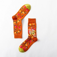 SOXTOWN coloré fleur Design de mode équipage fil teint tricot respirant décontracté hommes coton robe chaussettes