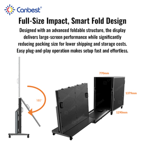 จอแสดงผล LED แบบพกพา Canbest P1.2 P1.5 P1.8 Cj Lift สำหรับโปสเตอร์ดิจิทัล โทเท็มในร่ม CCB GOB จอวิดีโอพับได้สำหรับงานอีเว้นท์ - Product Image 4