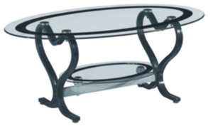 RIZIG BR-CT158 Modern <strong>Rectangle</strong> Bent Glass <strong>Coffee</strong> <strong>Table</strong> Black Powder Coated Finish Customized Color Acrylic Legs Durable - Product Image 2