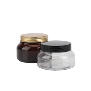 Amber 8oz plastic jar with lid jars plastics plastic container jars 100g 150g 200g 250g high quality