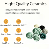 HomyPawz 3 tailles 13/16/21cm Gamelles surélevées en céramique pour chat motif étoile filante, Gamelle puzzle en céramique pour chien, Gamelles pour chat, Gamelle anti-glouton en porcelaine