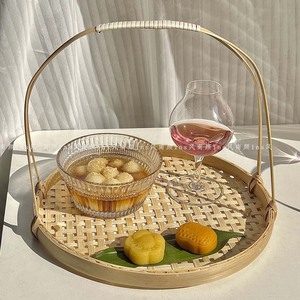 ถาดเสิร์ฟไม้ไผ่สไตล์หนานหยาน พร้อมช่องใส่ขนมและผลไม้ สำหรับร้านอาหาร ใช้ในเชิงพาณิชย์ - Product Image 5