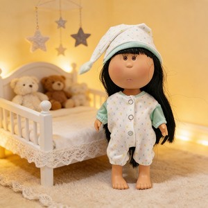 [Seulement le tissu] Ensemble de pyjamas mignons pour poupées en peluche de 24 cm, ensemble de pyjamas deux pièces en flanelle avec pieds intégrés pour usage domestique - Product Image 3