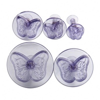 Ensemble de 5 moules à gâteau Fondant papillon, ustensiles de cuisine, gaufreur à timbres imprimés, gaufreur Sugarcraft, à faire soi-même