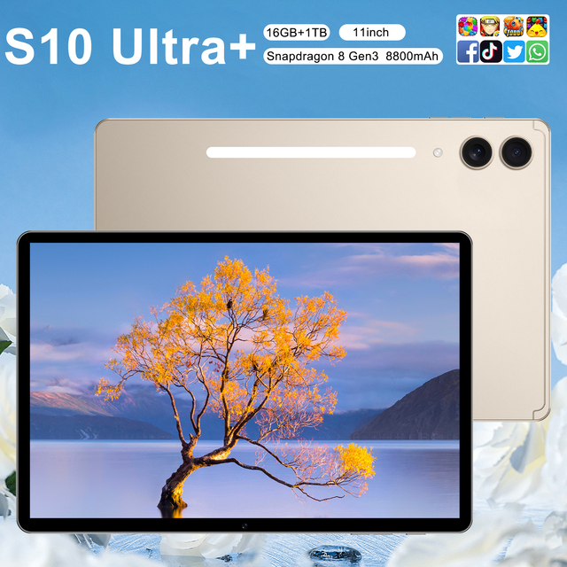 Business Original S10 Pad Hot Sale 5g Android 14.0 Tablet with 2 Sim Tablet Android Tablet Pc with case Keyboard