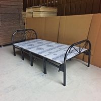 Vente directe d'usine, lit pliant en métal, lit pliant portable de taille simple pour adultes