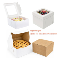 Boîte à gâteau jetable haute avec fenêtre transparente, boîtes à gâteau personnalisées à emporter avec poignée